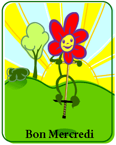 Gif animé Bon mercredi fleur qui saute